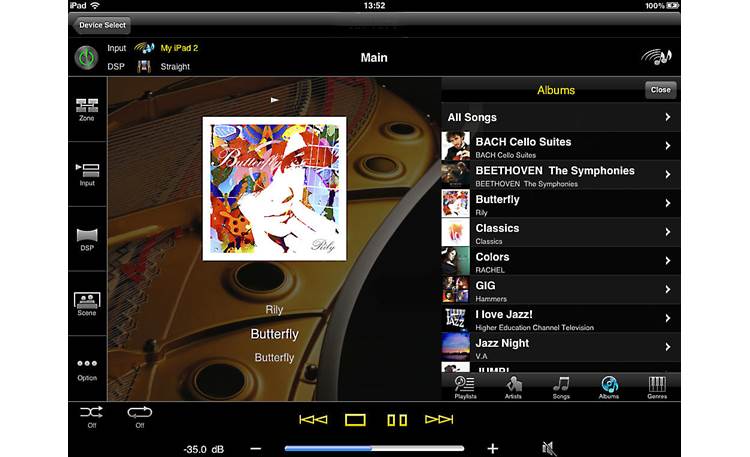 Yamaha RX-V773 Yamaha's free remote app on iPad (not included)