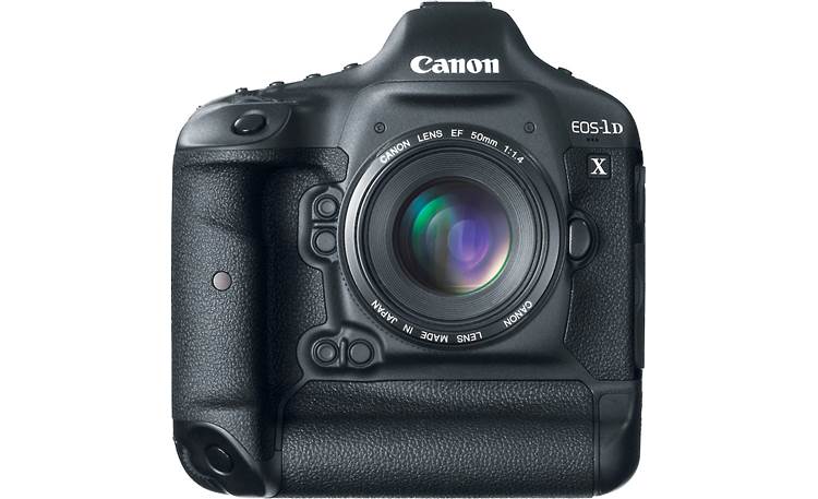 Canon EOS 1D X (no lens included) Front, straight-on, with EF 50mm f/1.4 lens (not included)