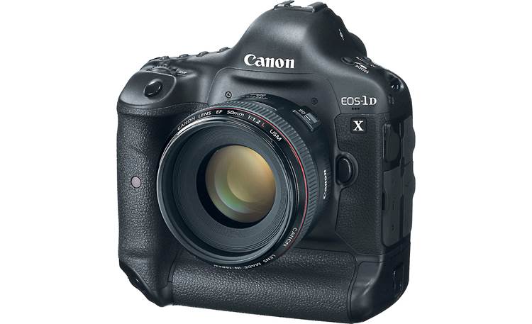 Canon EOS 1D X (no lens included) Front, 3/4 view, with EF 50mm f/1.2 L-Series lens (not included)