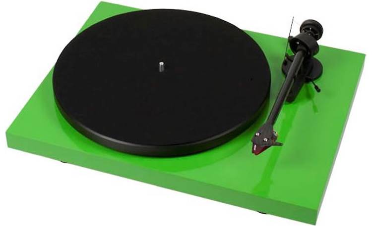 Pro-Ject Debut Carbon Gloss Green (shown with dust cover removed)