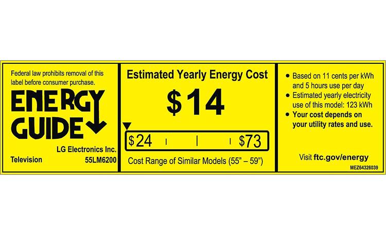 LG 55LM6200 EnergyGuide label