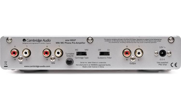 Cambridge Audio Azur 651P Back (pictured in silver)