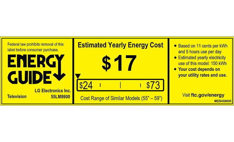 LG 55LM8600 EnergyGuide label