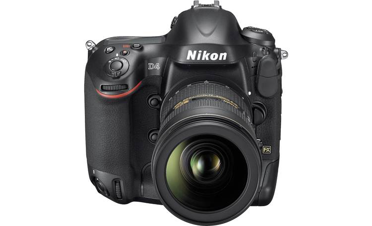 Nikon D4 (no lens included) Front, higher angle, with lens (not included)