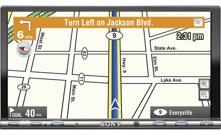 Sony XAV-701HD Maps from the TeleNav GPS app