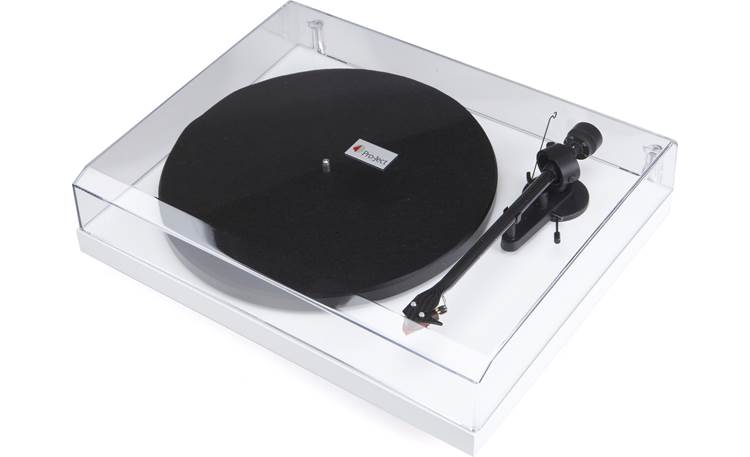 Pro-Ject Debut Carbon Gloss White (shown with dust cover)