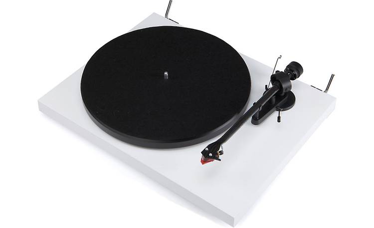 Pro-Ject Debut Carbon Gloss White (shown with dust cover removed)