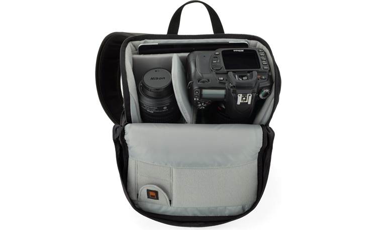 Lowepro Urban Photo Sling 150 shown fully loaded with cameras, accessories, and tablet (not included)
