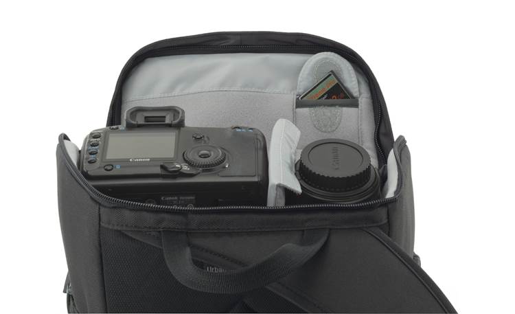 Lowepro Urban Photo Sling 250 shown fully loaded with cameras, accessories, and tablet (not included)