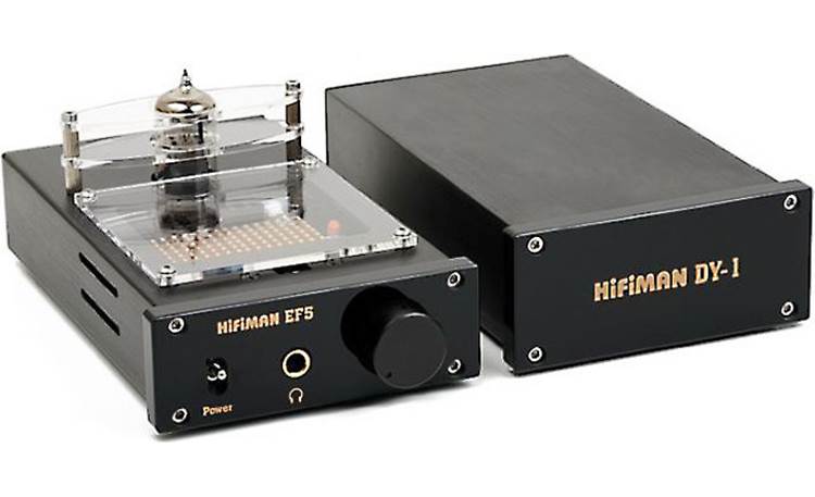 HiFiMAN EF5 Pictured with amplifier and power supply side by side