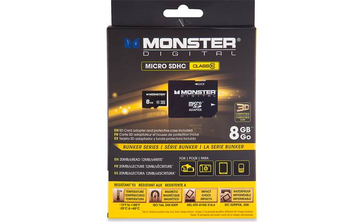 Monster Digital microSDHC Memory Card Front of packaging