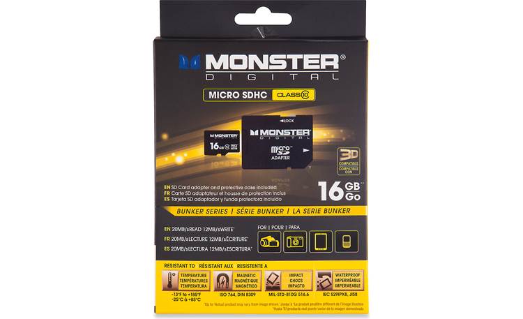 Monster Digital microSDHC  Memory Card Front of packaging