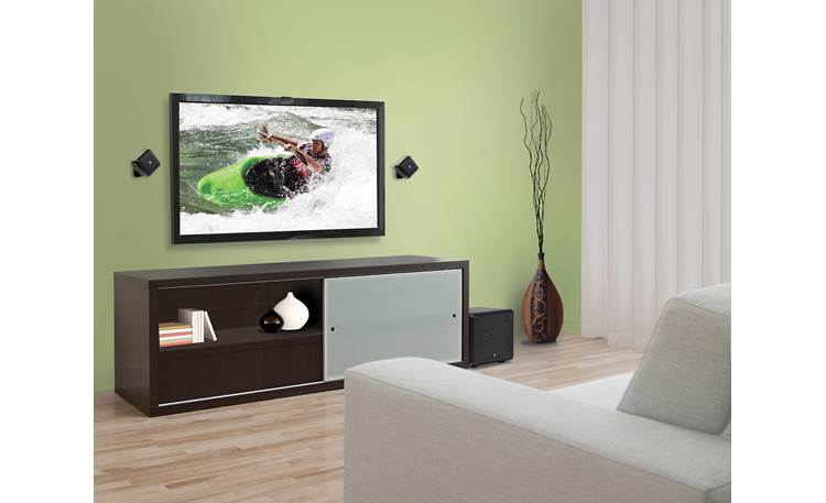 Boston Acoustics SoundWare XS Digital Cinema Shown in a typical configuration (TV, furniture not included)