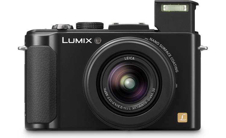 Panasonic Lumix® DMC-LX7 Front with built-in flash
