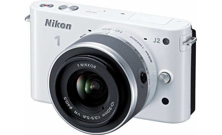 Nikon 1 J2 with 10-30mm VR Lens Front (White)