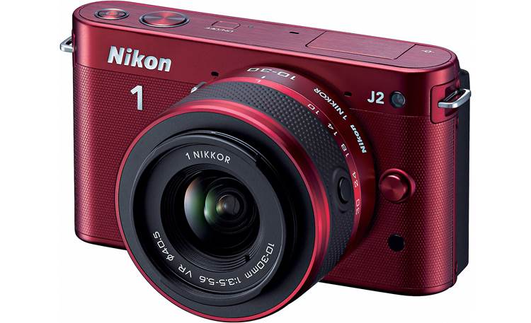 Nikon 1 J2 with 10-30mm VR Lens Front (Red)