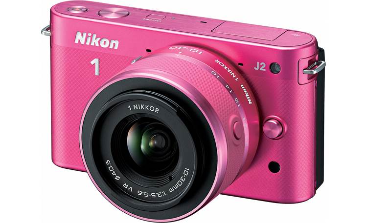 Nikon 1 J2 with 10-30mm VR Lens Front (Pink)