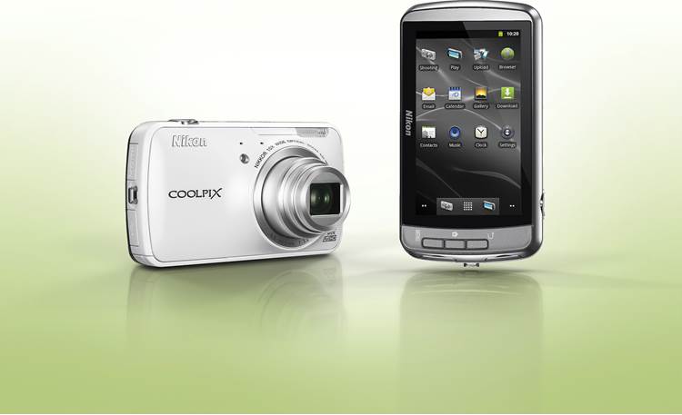 Nikon Coolpix S800c Get Android apps from Google Play (white model shown)