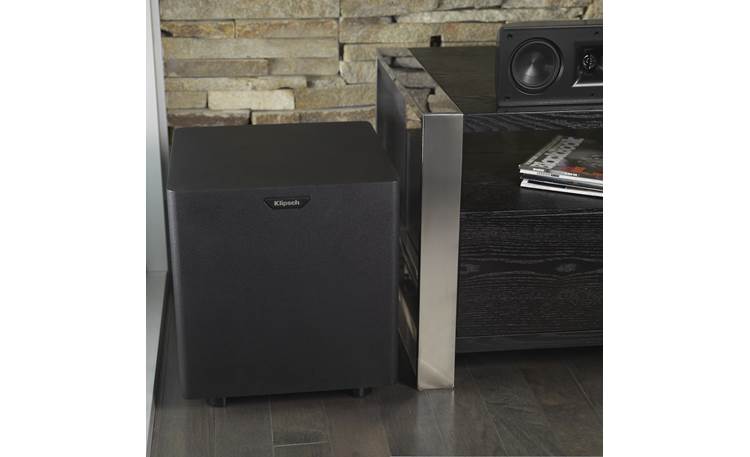 Klipsch HD Theater SB 3 Subwoofer, shown in typical setting for scale