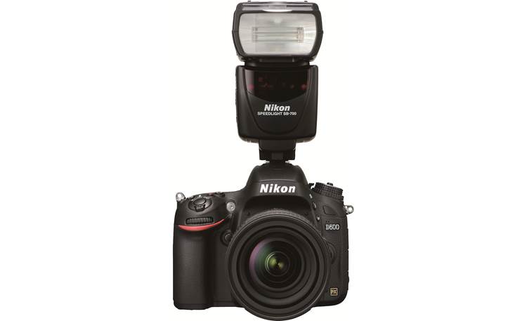 Nikon D600 with 3.5X Zoom Lens Shown with optional external flash (not included)