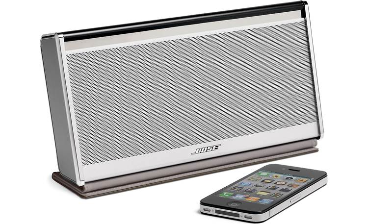 Bose® SoundLink® <em>Bluetooth®</em> Mobile speaker II — Leather Edition Silver finish, dark brown leather cover - (smartphone not included)