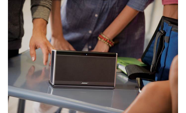 Bose® SoundLink® <em>Bluetooth®</em> Mobile speaker II — Nylon Edition With integrated case folded for stand