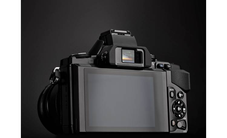 Olympus OM-D E-M5 3X Zoom Lens Kit Back, 3/4 view