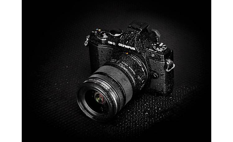 Olympus OM-D E-M5 3X Zoom Lens Kit The E-M5 is water-resistant (shown with 12-50mm lens, not included)