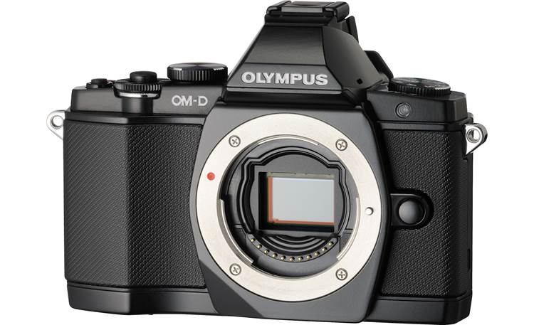 Olympus OM-D E-M5 4.2X Zoom Lens Kit Front, 3/4 angle, body only