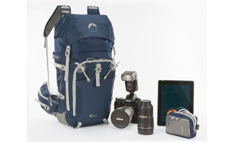 Lowepro Rover Pro 35L AW Shown with camera and accessories for scale (not included)
