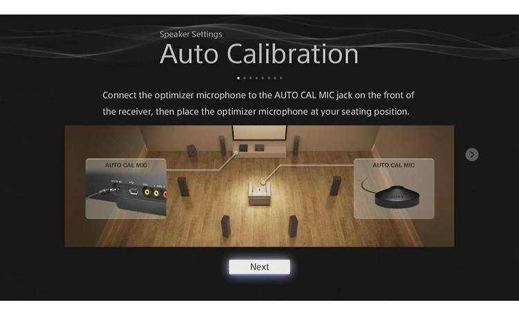 Sony STR-DA2800ES Sony's GUI guides you through auto-calibration