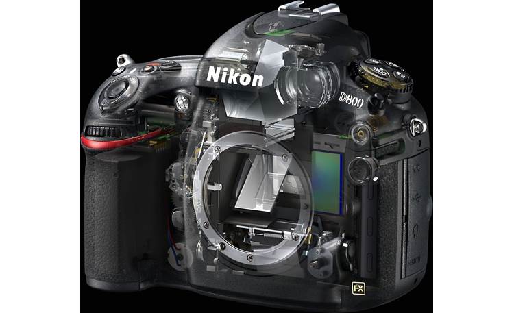 Nikon D800 (no lens included) semi-transparent view
