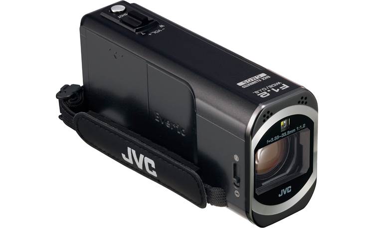 JVC Everio GZ-V500 Front, 3/4 view, right side