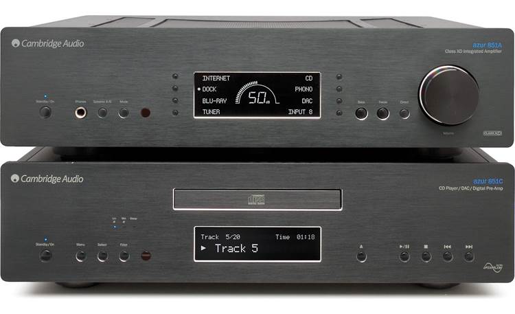Cambridge Audio Azur 851A Shown with the companion Cambridge Audio Azur 851C DAC/CD player/digital preamp (not included)