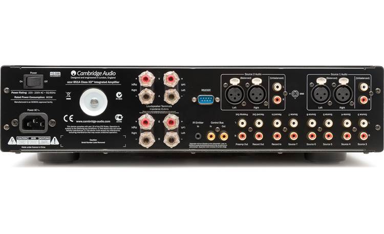Cambridge Audio Azur 851A Back (U.S. models 110 voltage)