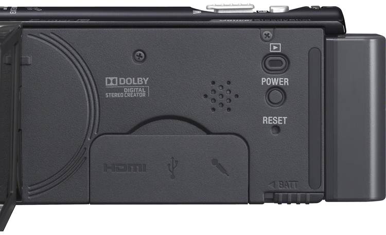 Sony Handycam® HDR-CX260V controls and connector panel (closed)