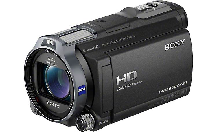 Sony Handycam® HDR-CX760V Front, 3/4 view, touchscreen display closed