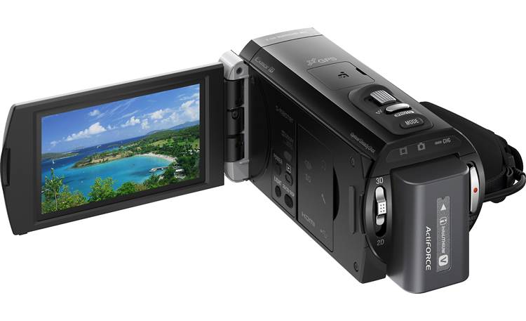 Sony Handycam® HDR-TD20V Back, LCD rotated outwards