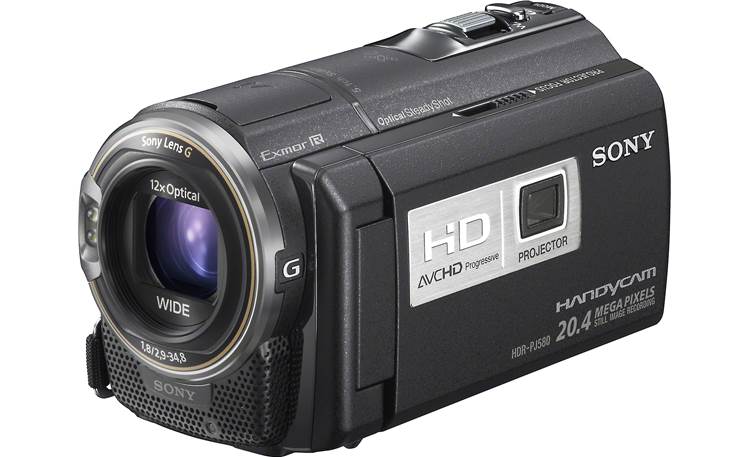Sony HDR-PJ580V Front, 3/4 view