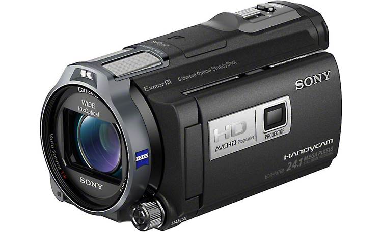 Sony Handycam® HDR-PJ760V Front, 3/4 view, touchscreen display closed