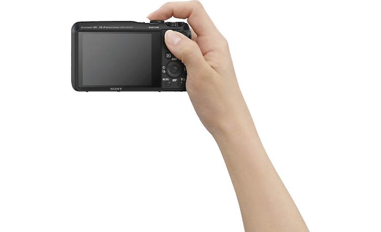 Sony Cyber-Shot® DSC-HX20V Shown in hand for scale