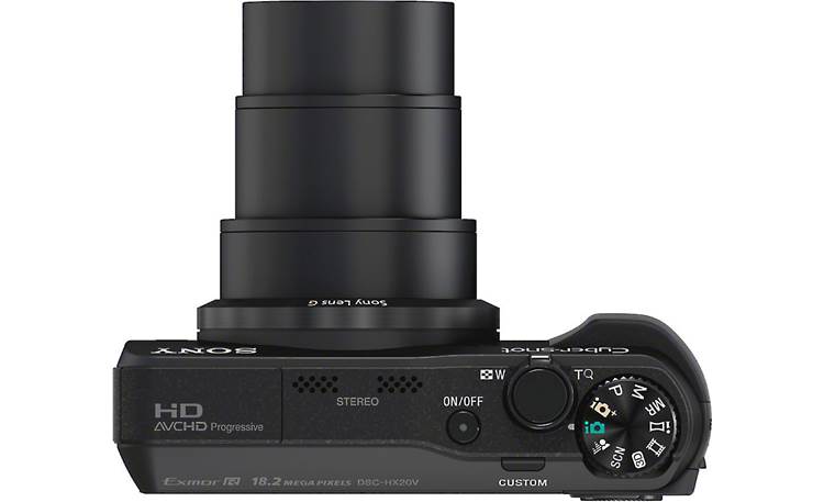 Sony Cyber-Shot® DSC-HX20V Top view, lens at full extension