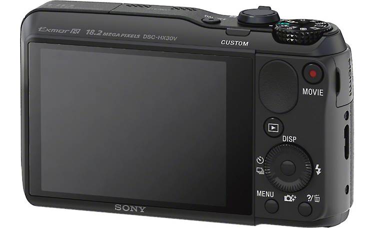 Sony Cyber-shot® DSC-HX30V Back, 3/4 view, from right