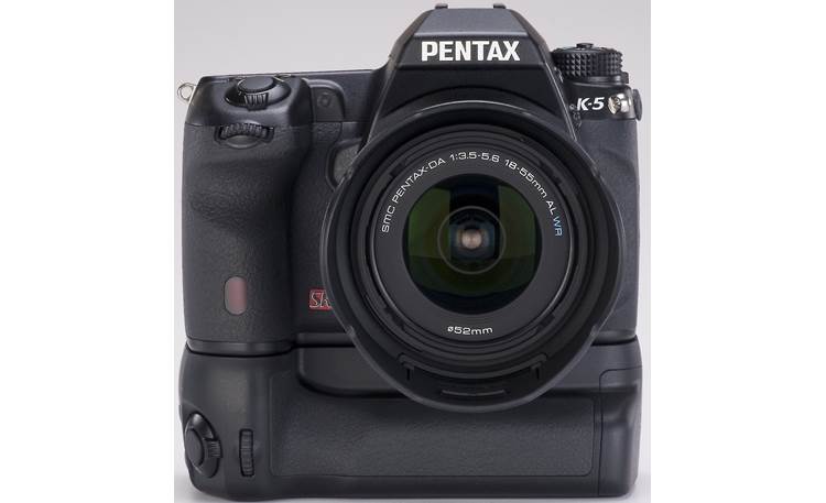 Pentax K-5 Kit Front, with optional battery grip