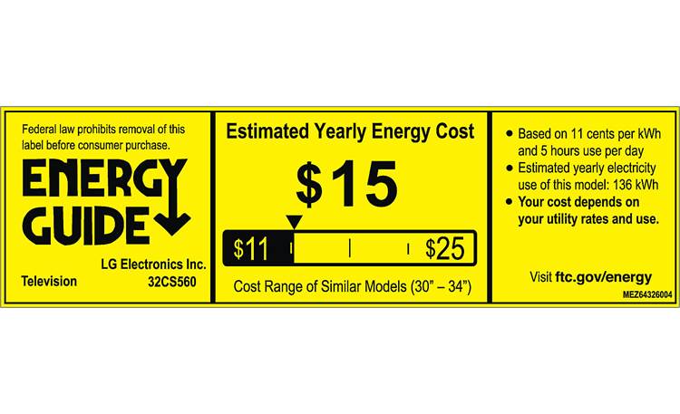LG 32CS560 EnergyGuide label