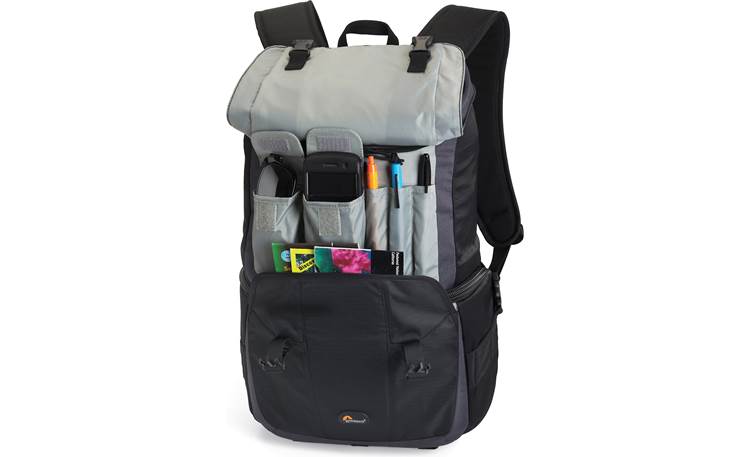 Lowepro Versapack 200 AW Flap pockets for quick access (Black/Gray model shown, contents not included)