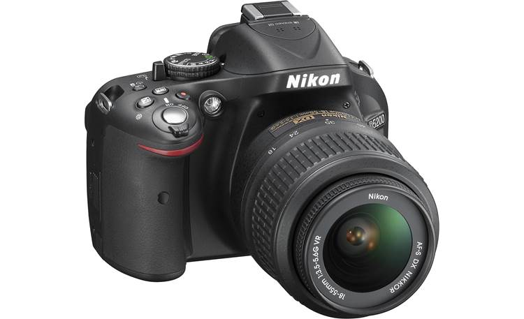 Nikon D5200 Kit Front, 3/4 angle, from left