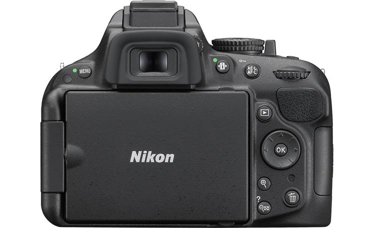 Nikon D5200 (no lens included) Back, with LCD screen rotated inward