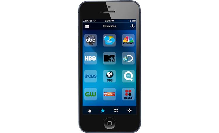 Logitech® Harmony® Ultimate Remote Harmony App favorites screen shot (iPhone not included)