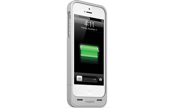 mophie juice pack helium™ Silver - left front view (iPhone 5 not included)